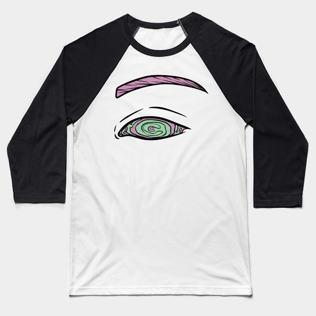 Eyeball Swirl Baseball T-Shirt by SugarSaltSpice